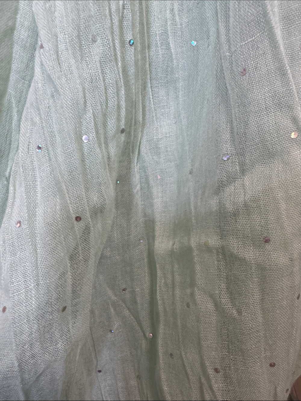 Charlotte Russe Light Sage Sequin Tulle Skirt